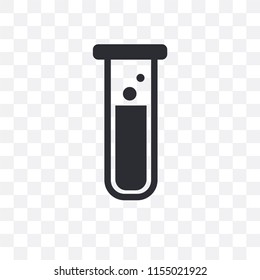 Test tube vector icon isolated on transparent background, Test tube logo concept