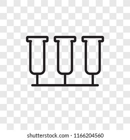 Test tube vector icon isolated on transparent background, Test tube logo concept