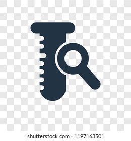 Test tube vector icon isolated on transparent background, Test tube transparency logo concept