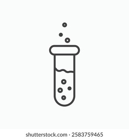 Test tube vector icon isolated in black line