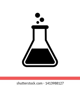 Test tube vector icon, lab symbol. Simple, flat design for web or mobile app