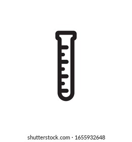 Test tube vector icon, lab flask symbol isolated on white background. Chemical beaker, medical research equipment, erlenmeyer logo