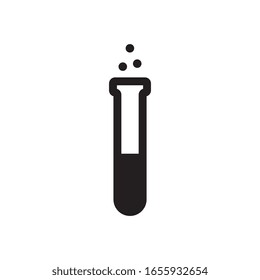 Test tube vector icon, lab flask symbol isolated on white background. Chemical beaker, medical research equipment, erlenmeyer logo