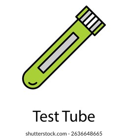 Test Tube Vector Icon For Laboratory Research