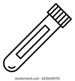 Test Tube Vector Icon For Laboratory Equipment
