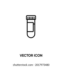 Reagieren Sie auf das Vektorsymbol der Reagenzröhre. Moderne, einfache flache Vektorgrafik für Website oder mobile app.Blood-Testsymbol, Logo-Illustration. Pixel perfekte Vektorgrafik	