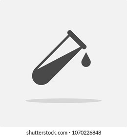 test tube vector icon science lab equipment with liquid drop