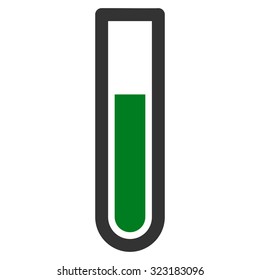Test Tube vector icon. Style is bicolor flat symbol, green and gray colors, rounded angles, white background.