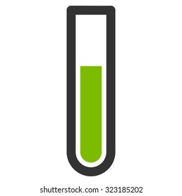 Test Tube vector icon. Style is bicolor flat symbol, eco green and gray colors, rounded angles, white background.