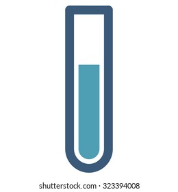 Test Tube vector icon. Style is bicolor flat symbol, cyan and blue colors, rounded angles, white background.