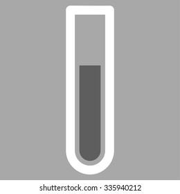 Test Tube vector icon. Style is bicolor flat symbol, dark gray and white colors, rounded angles, silver background.