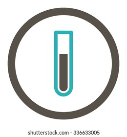 Test Tube vector icon. Style is bicolor flat rounded symbol, grey and cyan colors, rounded angles, white background.