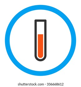 Test Tube vector icon. Style is flat rounded symbol, bright colors, rounded angles, white background.