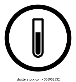 Test Tube vector icon. Style is flat rounded symbol, black color, rounded angles, white background.