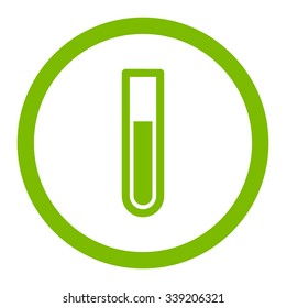 Test Tube vector icon. Style is flat rounded symbol, eco green color, rounded angles, white background.