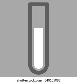 Test Tube vector icon. Style is bicolor flat symbol, dark gray and white colors, rounded angles, silver background.