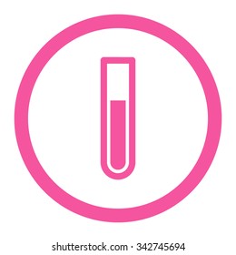 Test Tube vector icon. Style is flat rounded symbol, pink color, rounded angles, white background.