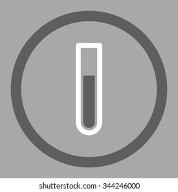 Test Tube vector icon. Style is bicolor flat rounded symbol, dark gray and white colors, rounded angles, silver background.