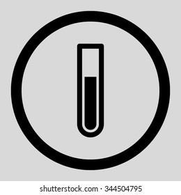 Test Tube vector icon. Style is flat rounded symbol, black color, rounded angles, light gray background.