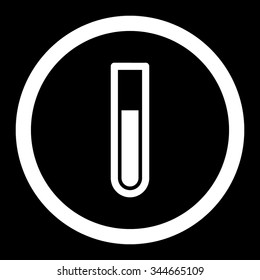 Test Tube vector icon. Style is flat rounded symbol, white color, rounded angles, black background.