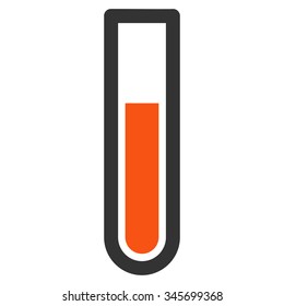 Test Tube vector icon. Style is bicolor flat symbol, orange and gray colors, rounded angles, white background.