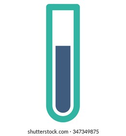 Test Tube vector icon. Style is bicolor flat symbol, cobalt and cyan colors, rounded angles, white background.