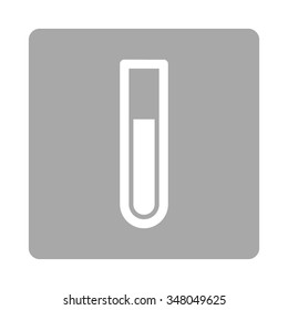 Test Tube vector icon. Style is flat rounded square button, white and silver colors, white background.