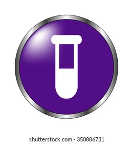Test tube - vector icon; violet button