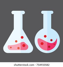 Test tube vector illustration. Doodle style. Design, print, logo, decor, textile, paper