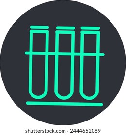 Test tube vector illustration.  With green outline