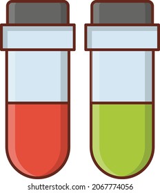 test tube Vector illustration on a transparent background. Premium quality symbols.Vector line flat color icon for concept and graphic design.