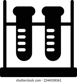 ilustración del vector del tubo de ensayo sobre un fondo transparente. Símbolos de calidad superior. Iconos vectoriales de glifos para diseño de conceptos y gráficos.