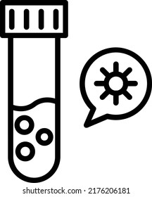 Diseño de icono de la línea del tubo de prueba