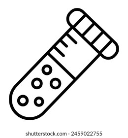 Test Tube Vector Line Icon Design
