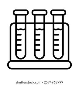 Test Tube Vector Line Icon Design