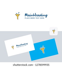Test tube  vector logotype with business card template. Elegant corporate identity. - Vector