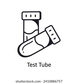 PrüfTube Vektor Umriss-Doodle Design-Illustration. Symbol auf weißem Hintergrund EPS10-Datei