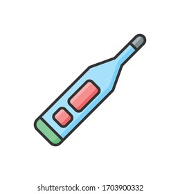 Test tube vector outline filled illustration. corona virus covid-19 icon