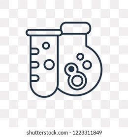 Test tube vector outline icon isolated on transparent background, high quality linear Test tube transparency concept can be used web and mobile