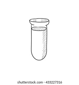 Test tube vector sketch icon isolated on background. Hand drawn Test tube icon. Test tube sketch icon for infographic, website or app.