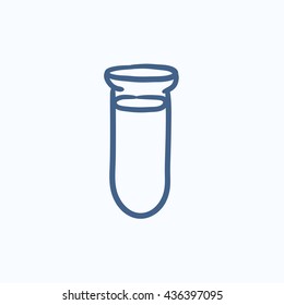 Test-Tube Vektorgrafik Symbol einzeln auf Hintergrund. Handgezeichnetes Reagenzglas-Symbol. Testen Sie das Röhrenkopfsymbol für Infografik, Website oder App.