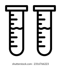 Test Tube Vector Thick Line Icon For Personal And Commercial Use.
