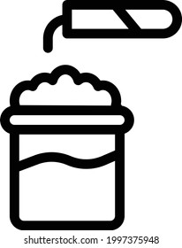 icono de línea delgada vector de tubo de prueba