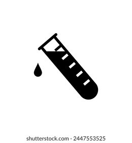 Test Tube Vial flat vector icon. Simple solid symbol isolated on white background