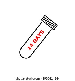 test tube with virus Coronavirus Covid19 pandemic single line icon vector.