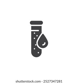 Test tube with water drop vector icon. filled flat sign for mobile concept and web design. Waterproof Test glyph icon. Symbol, logo illustration. Vector graphics