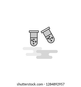 Test tube Web Icon. Flat Line Filled Gray Icon Vector