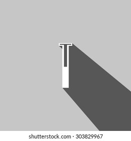 Test tube web icon on gray background