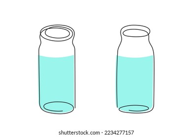 Test tube,one line art,continuous drawing contour. Coronavirus vaccine,substance solution, blood sampling for laboratory analysis.Medical health care concept, drug dose.Editable stroke.Isolated.Vector