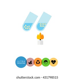 Test Tubes with Bacteria Icon